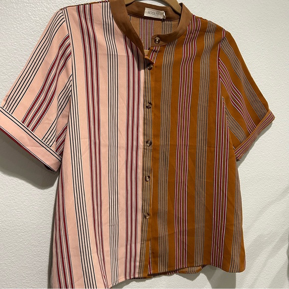 Roolee two colored button down shirt M - Picture 3 of 7